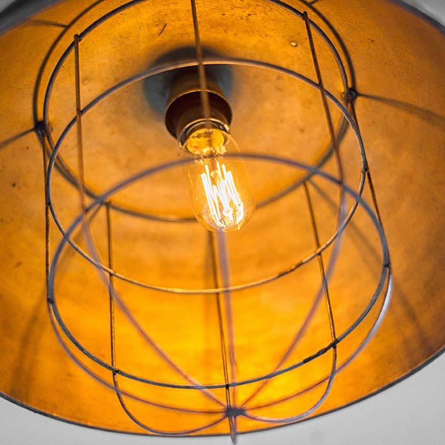 Rustic Gold Ton Metal Dome Hanging Light