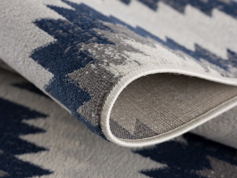 5' X 7' Blue Ikat Kilim Area Rug