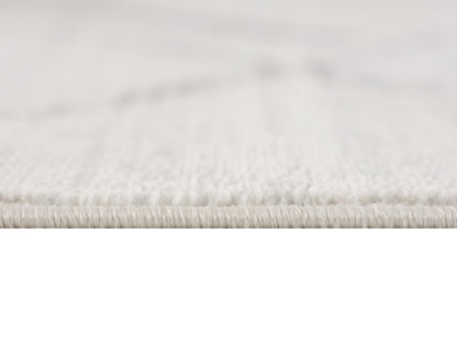 20' Gray And Ivory Geometric Runner Rug