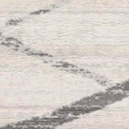 20' Gray And Ivory Geometric Runner Rug