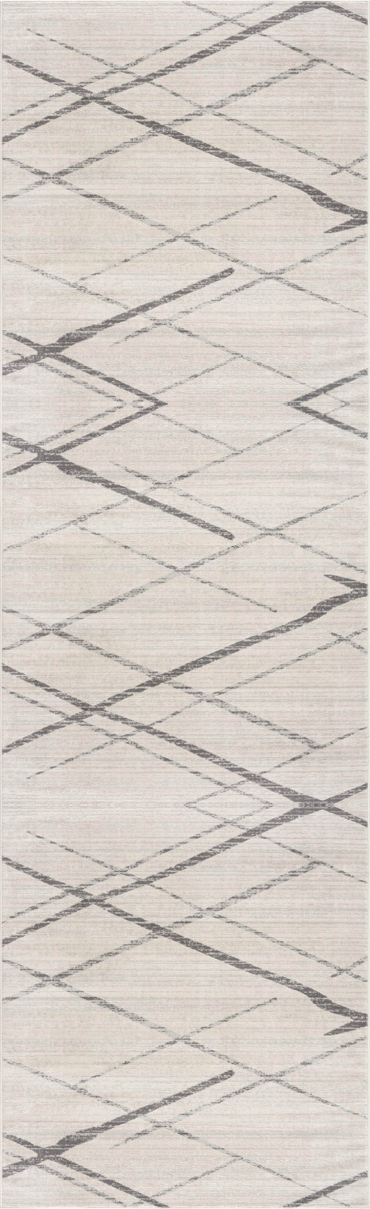 5' X 7' Gray and Ivory Geometric Area Rug