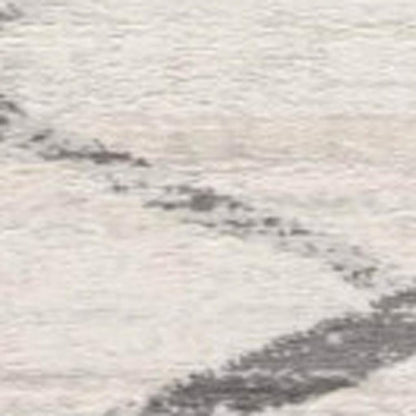 20' Gray And Ivory Geometric Runner Rug