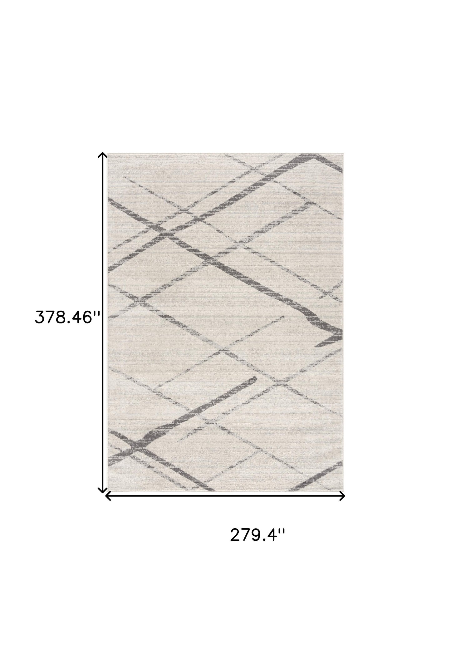 6' Runner Gray and Ivory Geometric Runner Rug