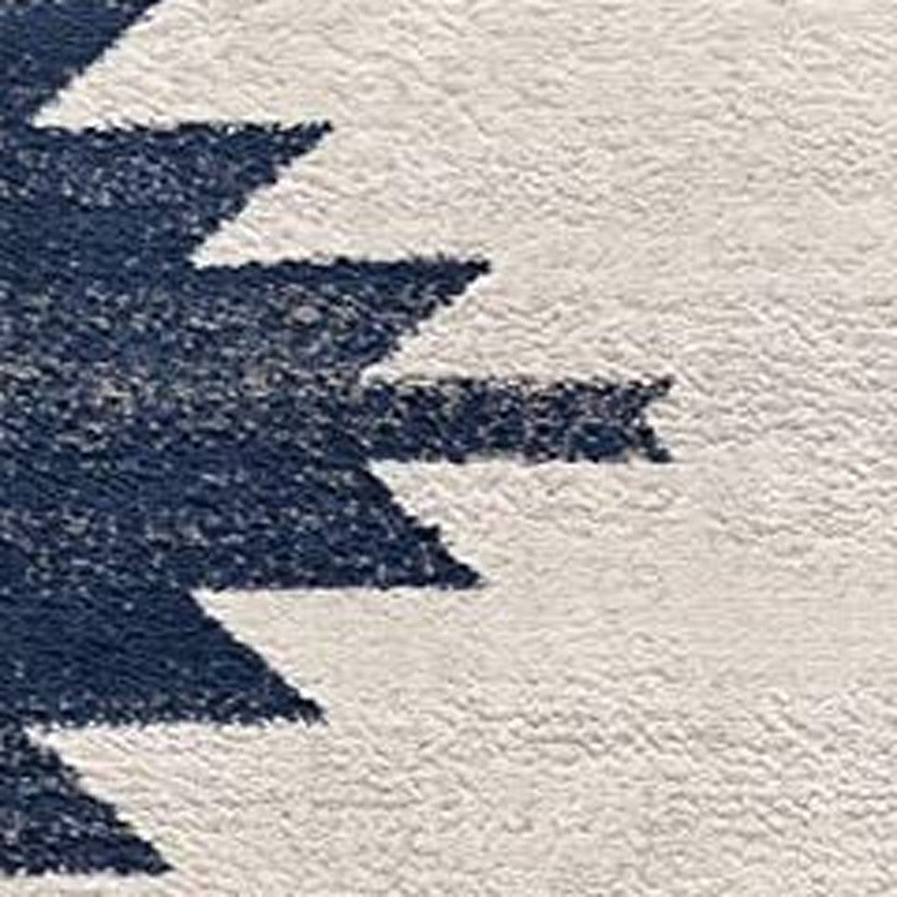 2' X 4' Blue and Ivory Southwestern Area Rug