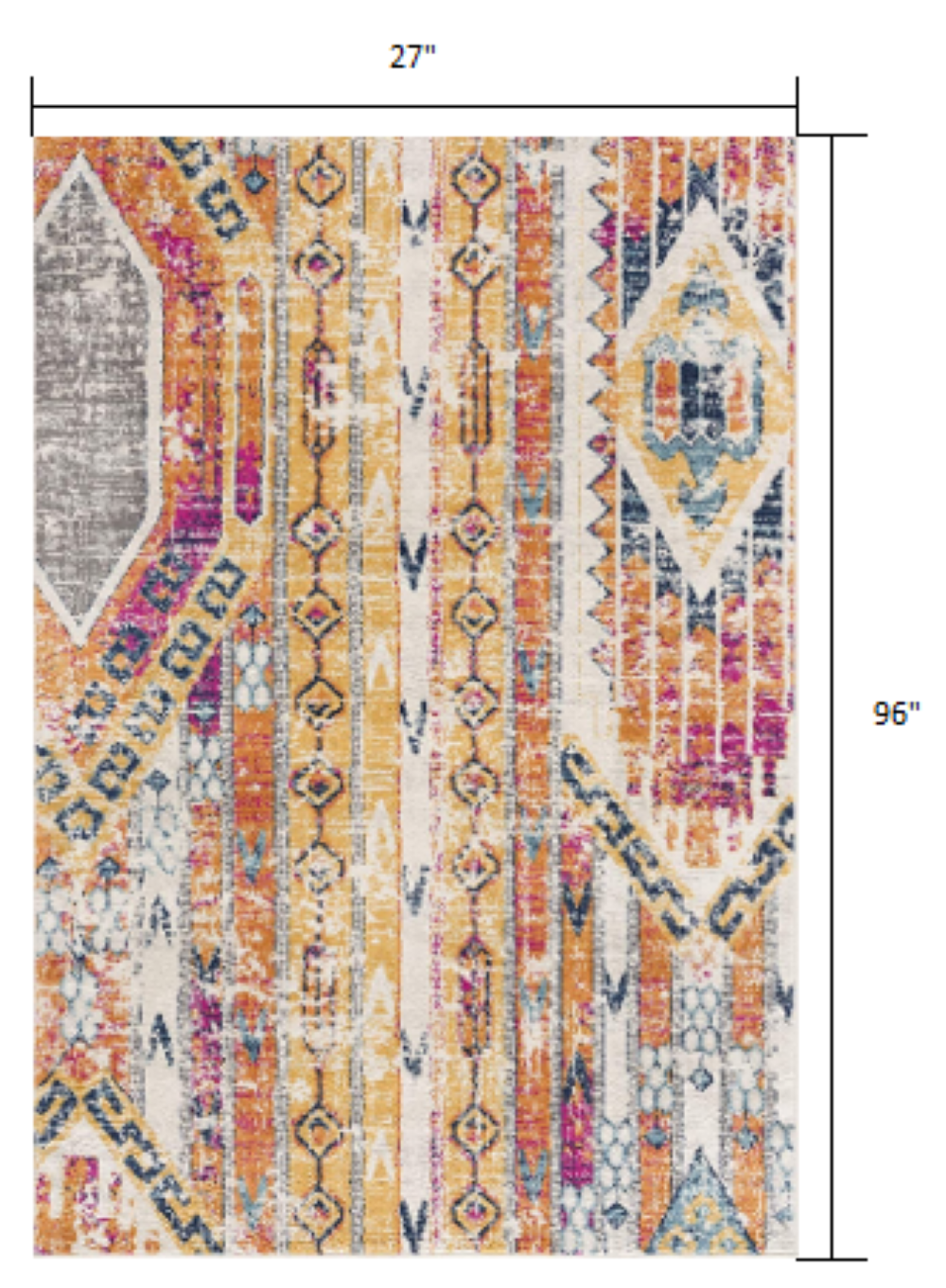 6' X 9' Gold and Ivory Southwestern Area Rug