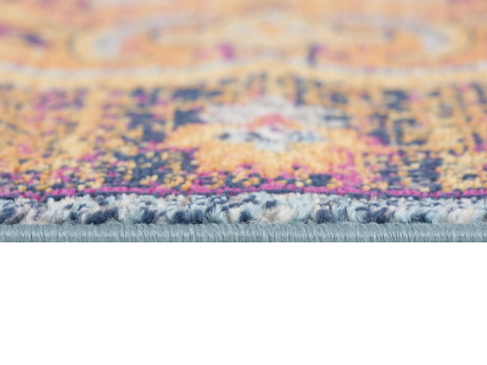 5' X 8' Rustic Orange Medallion Area Rug