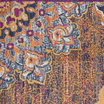 8' X 11' Rustic Orange Medallion Area Rug