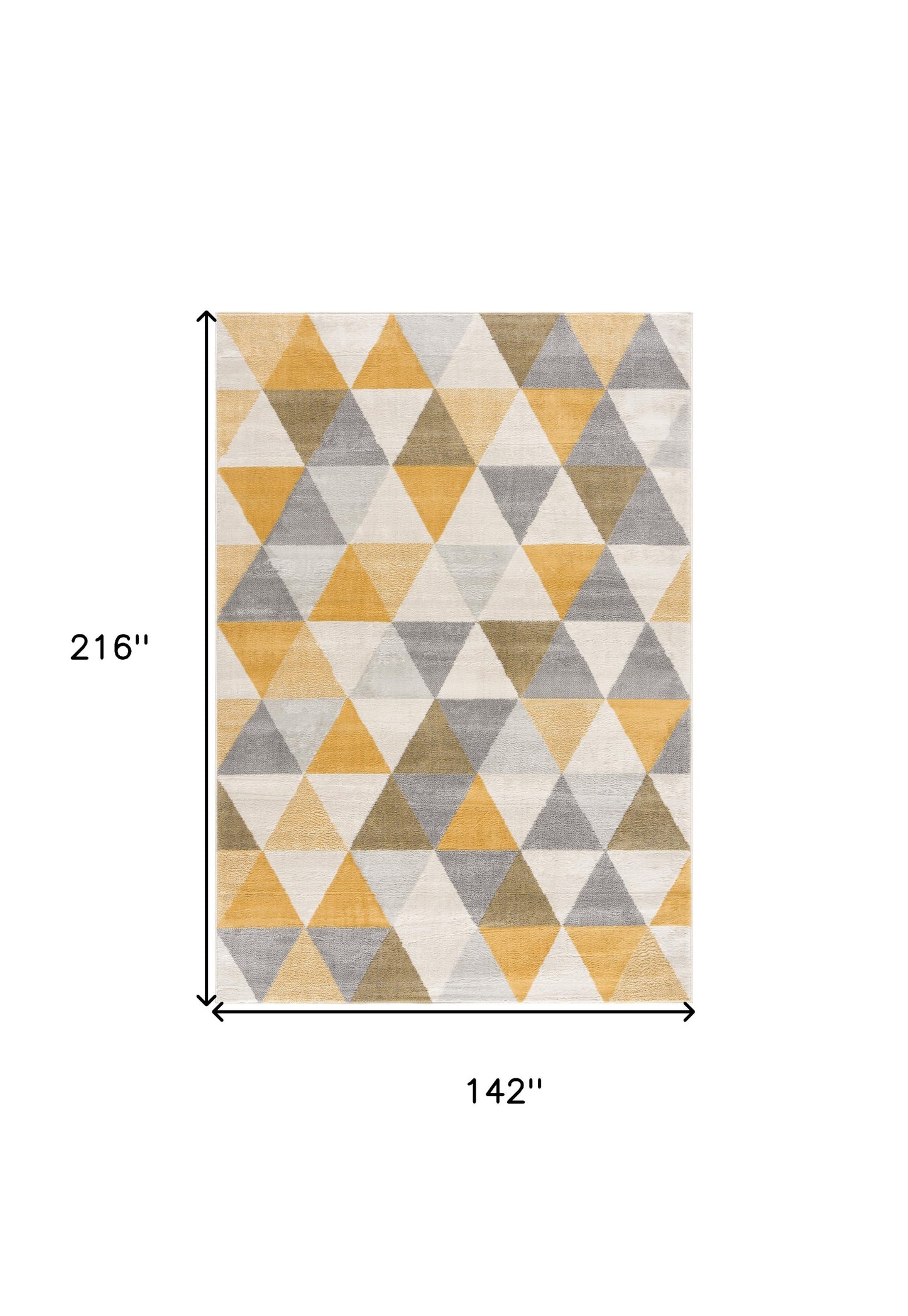 12' X 18' Yellow Geometric Washable Non Skid Area Rug