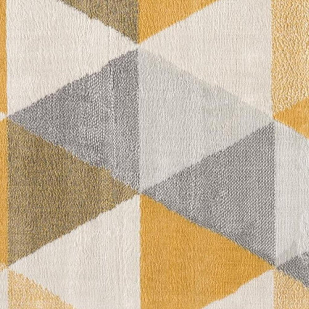 12' X 18' Yellow Geometric Washable Non Skid Area Rug