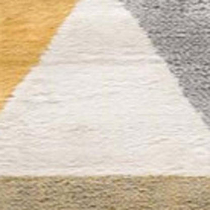 4' X 6' Yellow and Ivory Geometric Area Rug