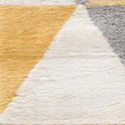 2' X 5' Yellow and Ivory Geometric Area Rug