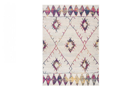 4' X 6' Cream Damask Area Rug