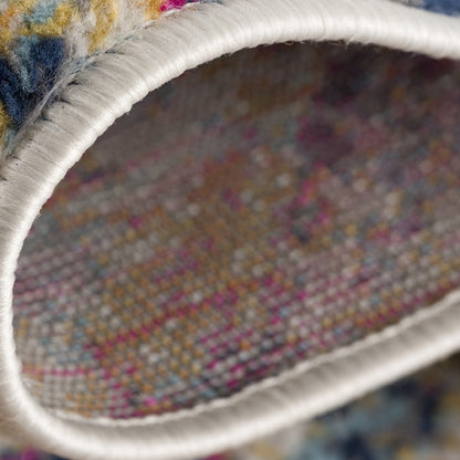 5' X 8' Cream Celestial Burst Abstract Area Rug