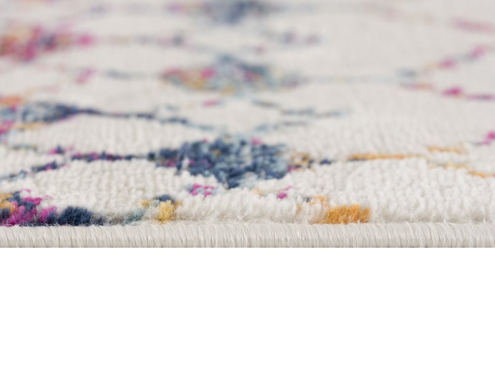 7' X 10' White Modern Geometric Grid Area Rug