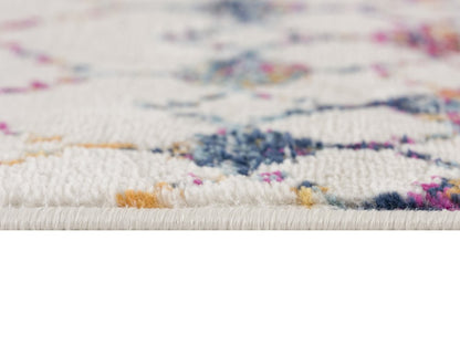 5' X 8' White Modern Geometric Grid Area Rug