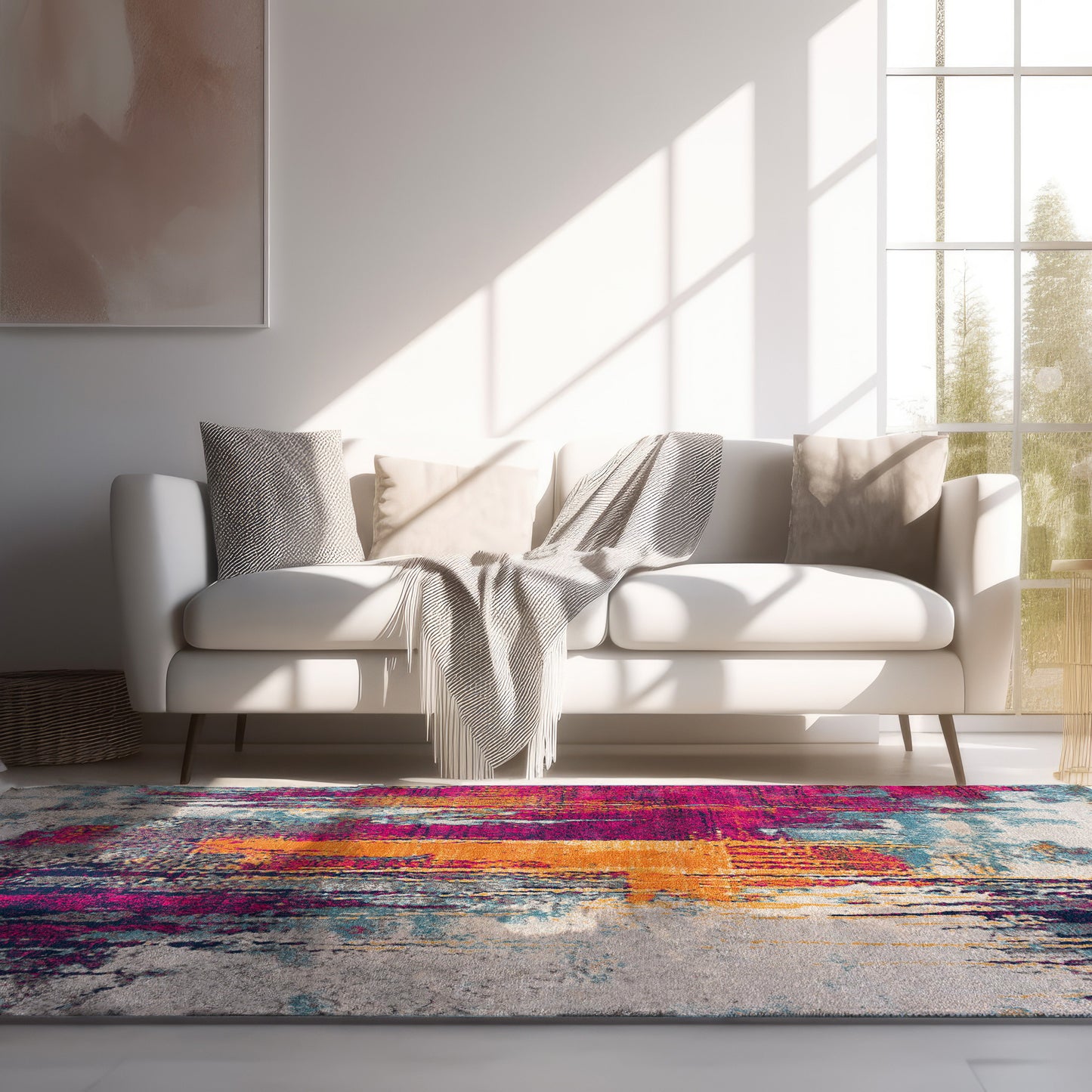 4' X 6' Gray and Ivory Abstract Area Rug