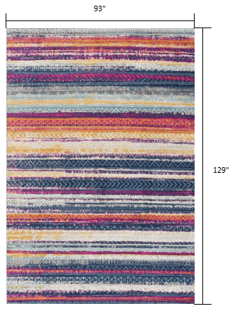 2’ X 5’ Multicolor Irregular Striped Area Rug