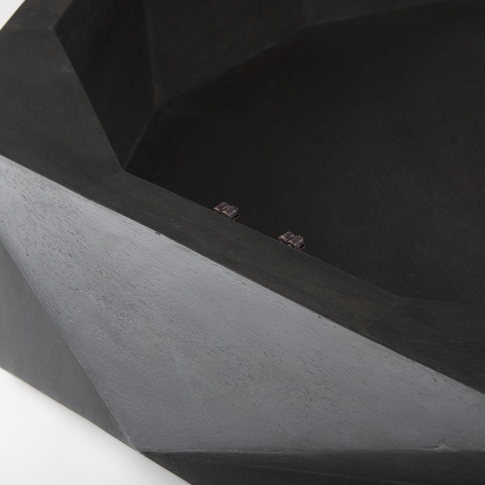 48" Black Wood Octagon Solid Coffee Table