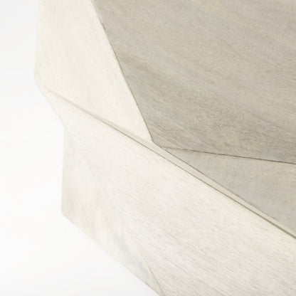 48" Natural Solid Wood Hexagon Lift Top Solid Coffee Table