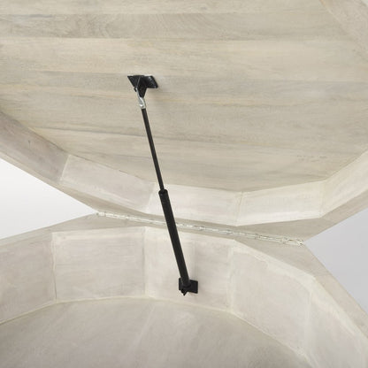 48" Natural Solid Wood Hexagon Lift Top Solid Coffee Table