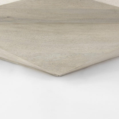 48" Natural Solid Wood Hexagon Lift Top Solid Coffee Table