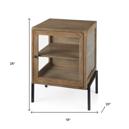26" Brown Solid Wood Square End Table