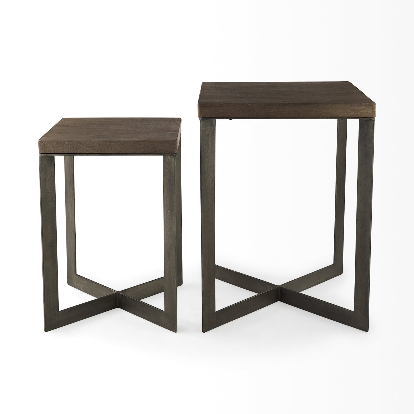 26" Brown Solid Wood Square End Table