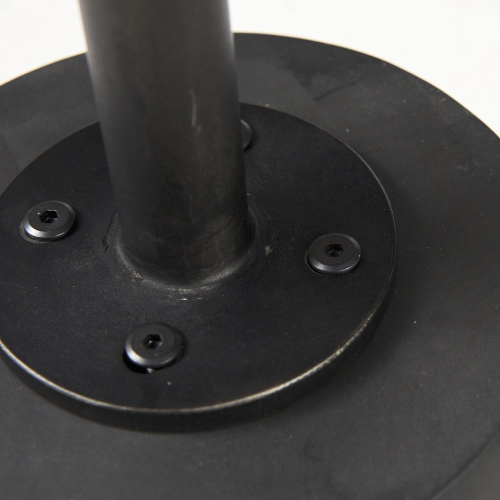 24" Black Solid Wood And Iron Round Pedestal End Table