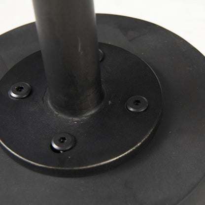 24" Black Solid Wood And Iron Round Pedestal End Table