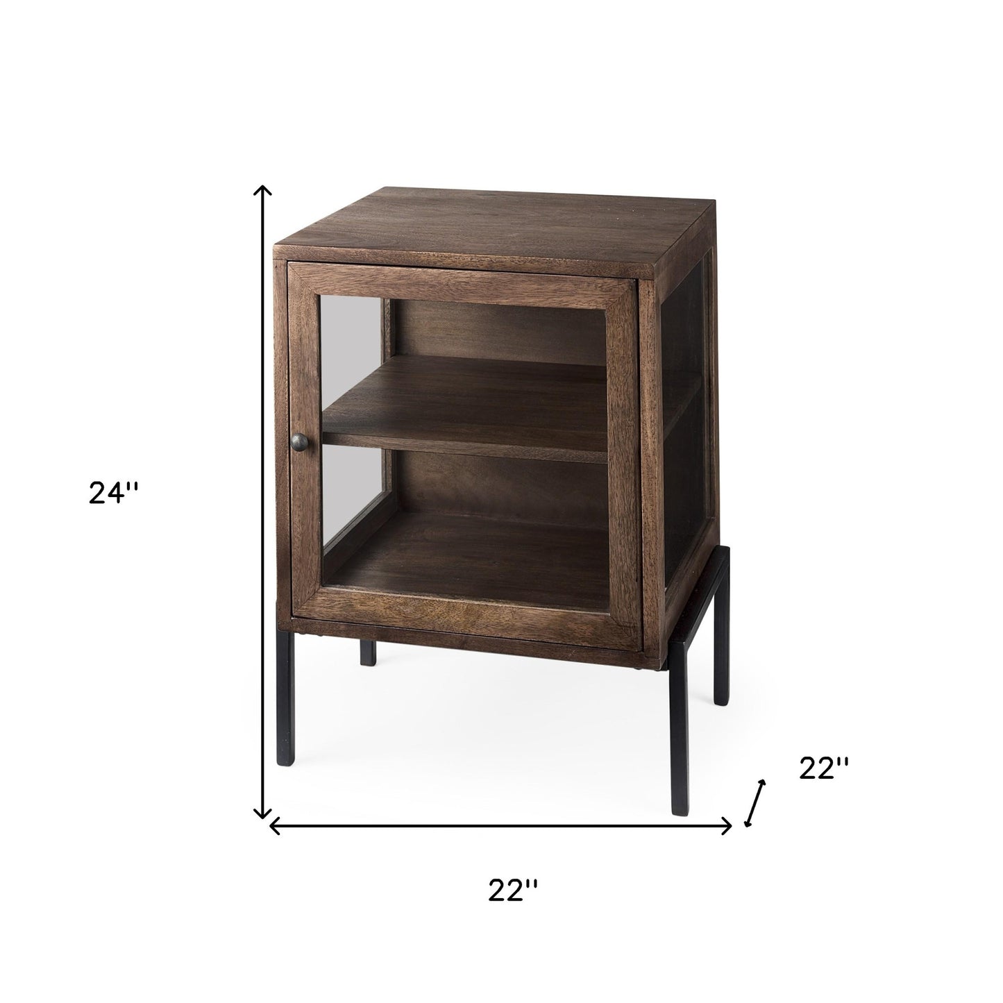 24" Brown Solid Wood Square End Table