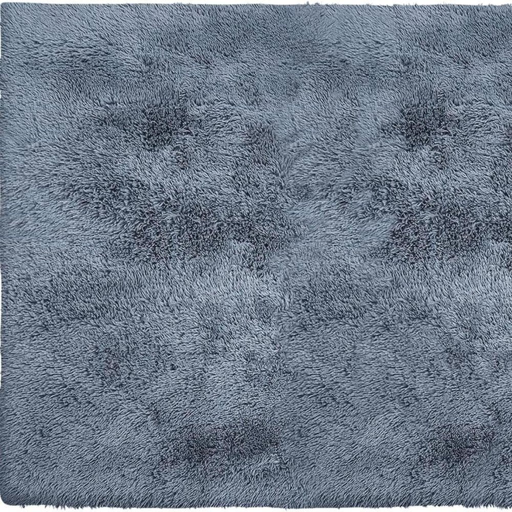 5' X 7' Gray Shag Non Skid Area Rug