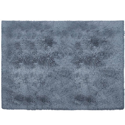 4' X 5' Gray Shag Power Loom Non Skid Area Rug