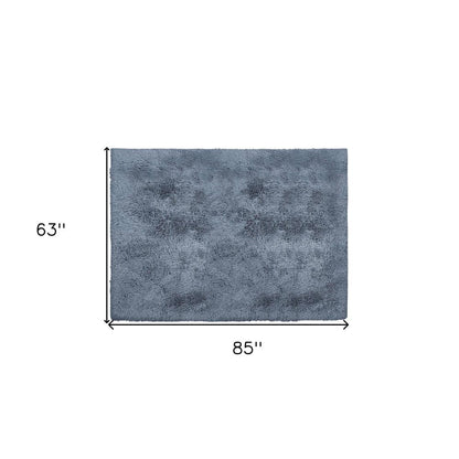 5' X 7' Gray Shag Non Skid Area Rug