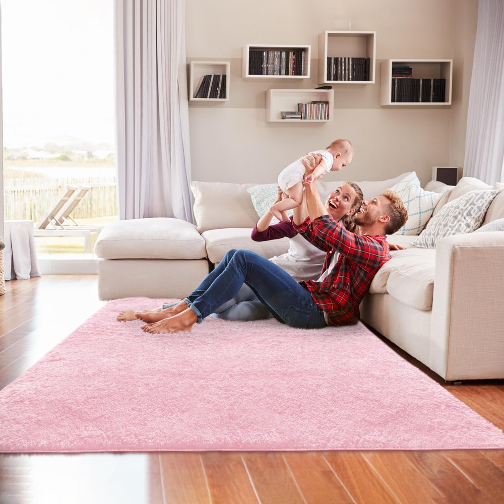 5' X 7' Pink Shag Area Rug