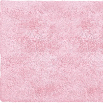 4' X 5' Pink Shag Power Loom Area Rug