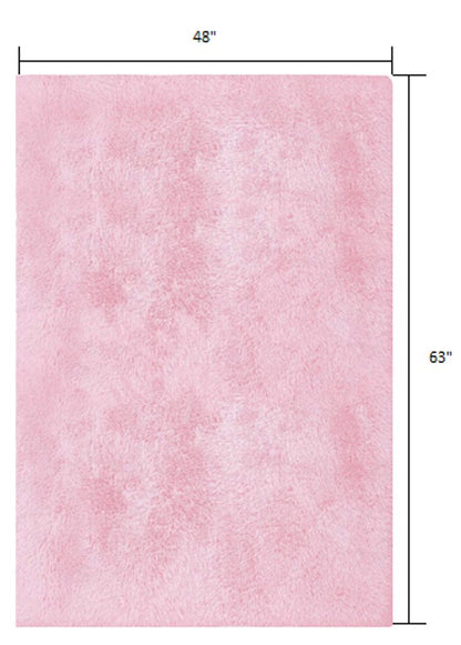 5' X 7' Pink Shag Area Rug