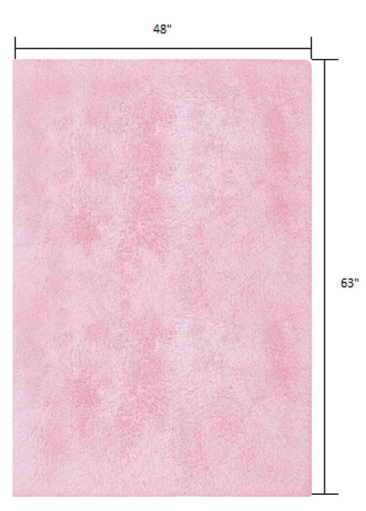 5' X 7' Pink Shag Area Rug