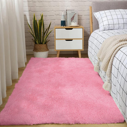 5' X 7' Pink Shag Area Rug