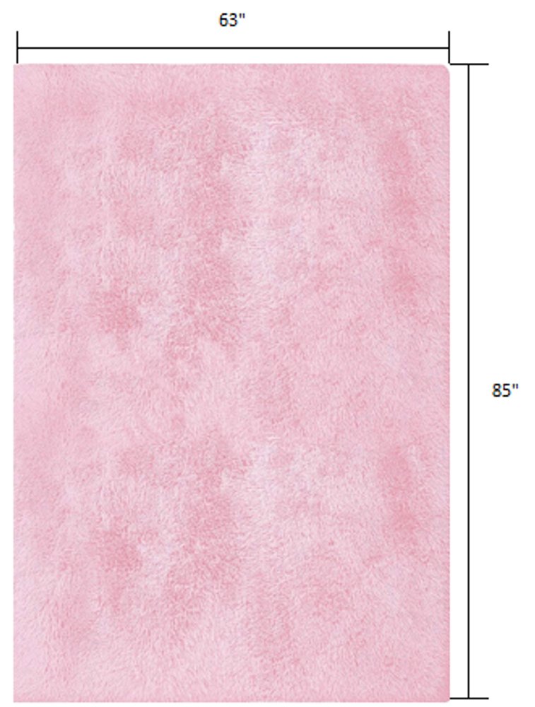 5' X 7' Pink Shag Area Rug
