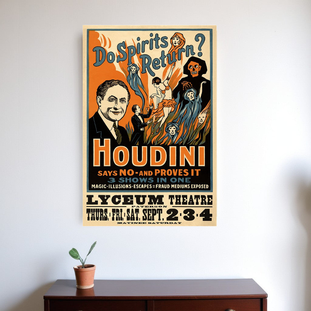 Houdini Spirits Vintage Magic Unframed Print Wall Art