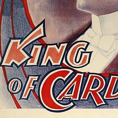 30" X 24" Houdini King Of Cards Vintage Magic Poster Wall Art