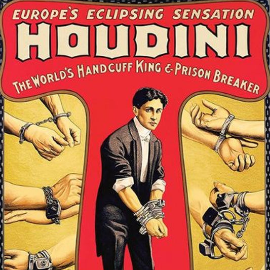 16" X 24" Houdini Handcuff King Vintage Magic Poster Wall Art