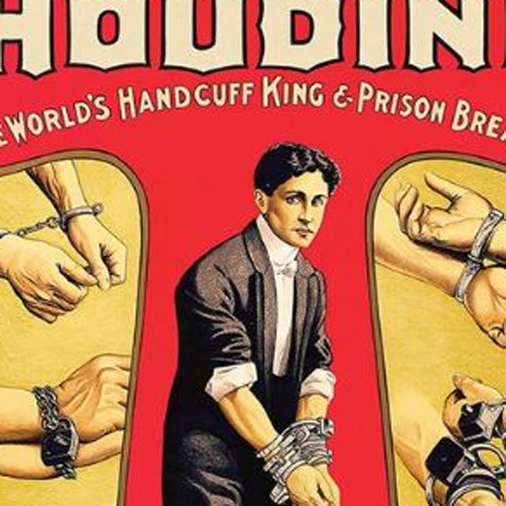 24" X 36" Houdini Handcuff King Vintage Magic Poster Wall Art