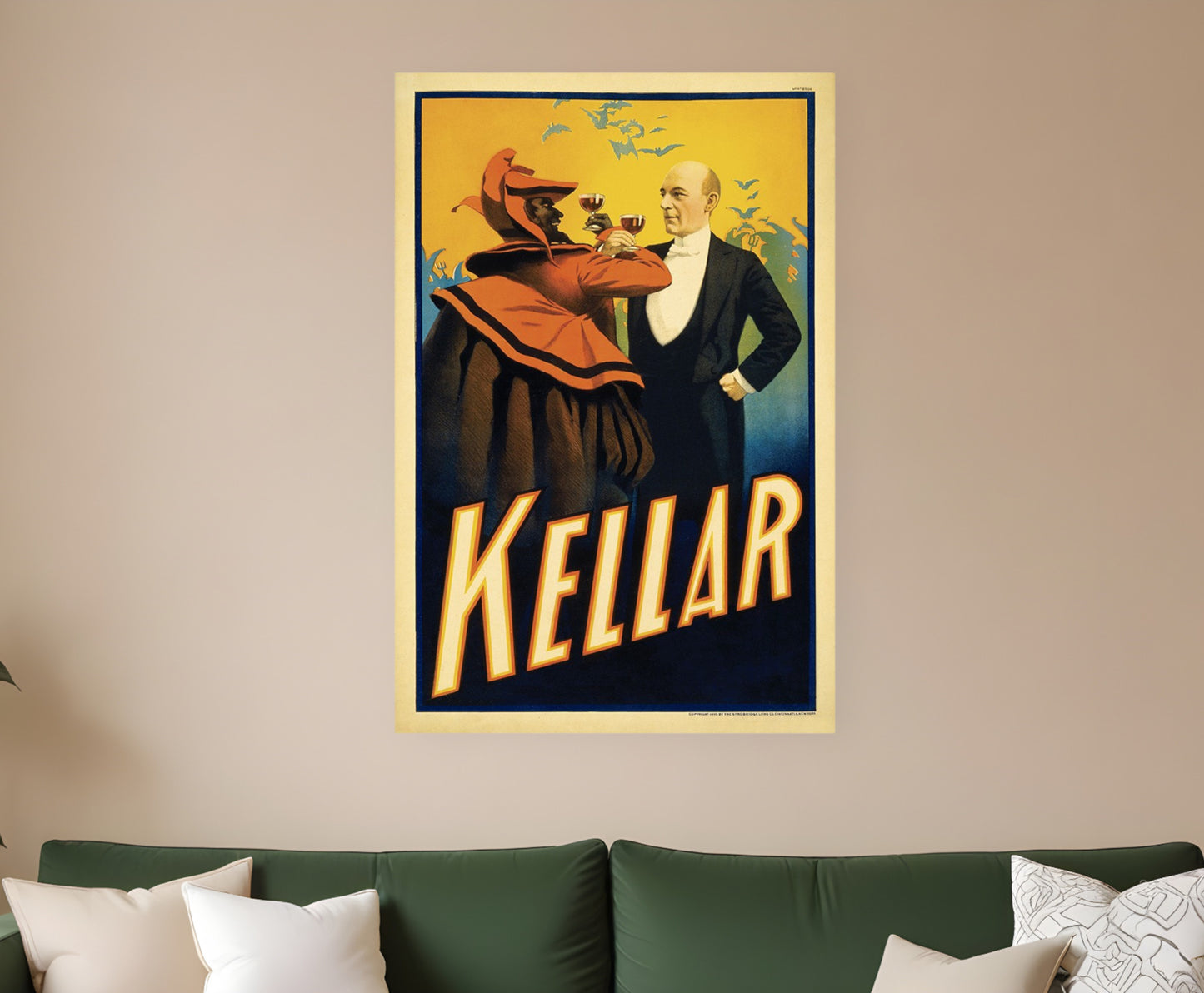 Kellar Having Drinks With The Devil Vintage Magic Unframed Print Wall Art