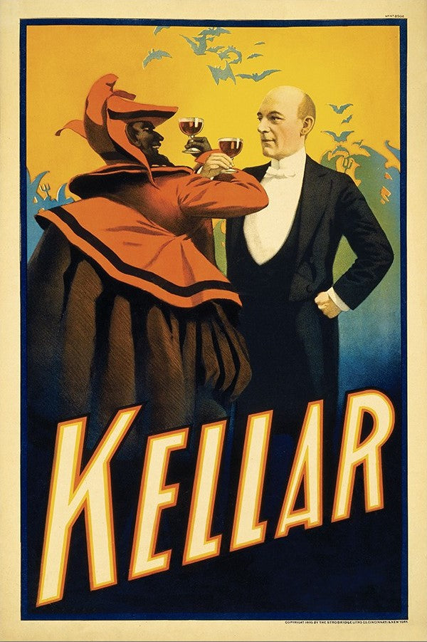 Kellar Having Drinks With The Devil Vintage Magic Unframed Print Wall Art