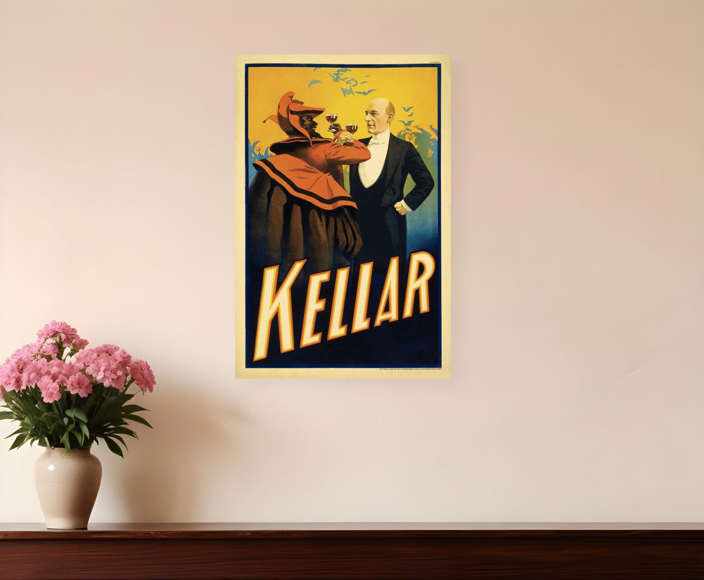 Kellar Having Drinks With The Devil Vintage Magic Unframed Print Wall Art