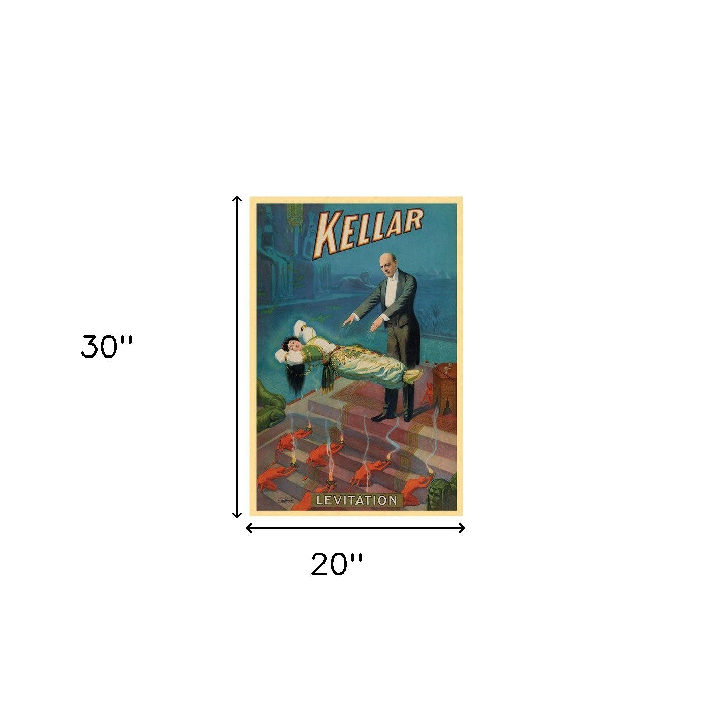 Kellar Levitation Vintage Magic Unframed Print Wall Art