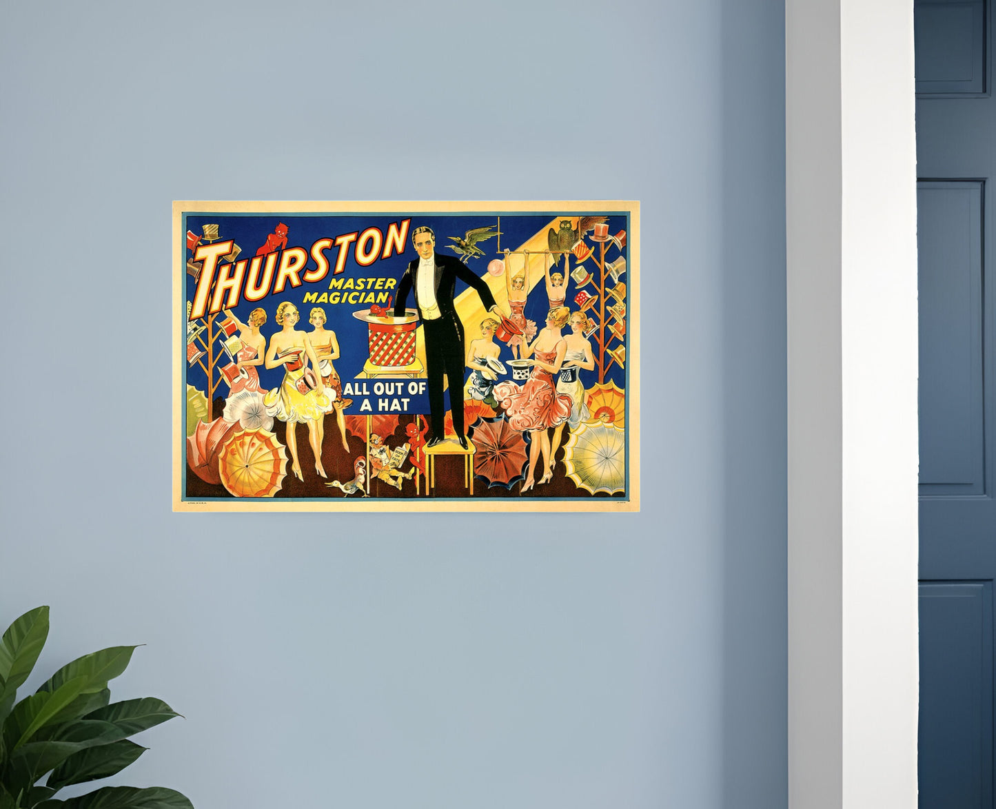 Thurston Out Of A Hat Vintage Magic Unframed Print Wall Art