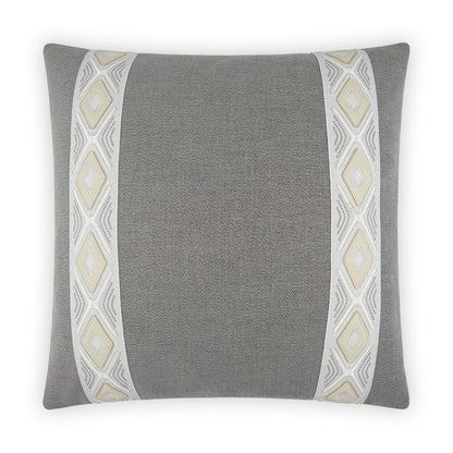 D.V. KAP HOME   24" x 24" Rochelle Pillow - Dove Band / Ribbon, Transitional    - 3934-D-2424
