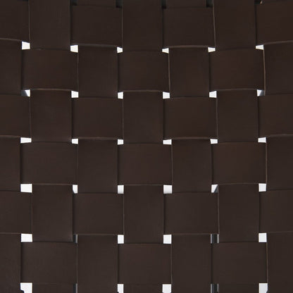 30" Brown And Black Leather And Iron Backless Bar Height Bar Chair